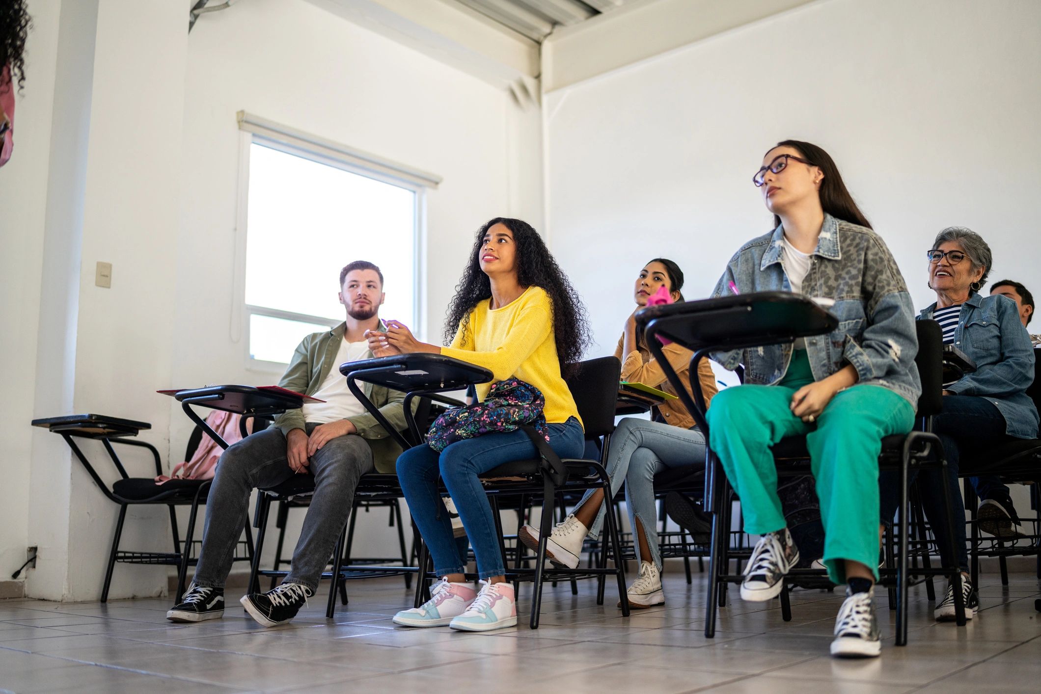 University students attending class