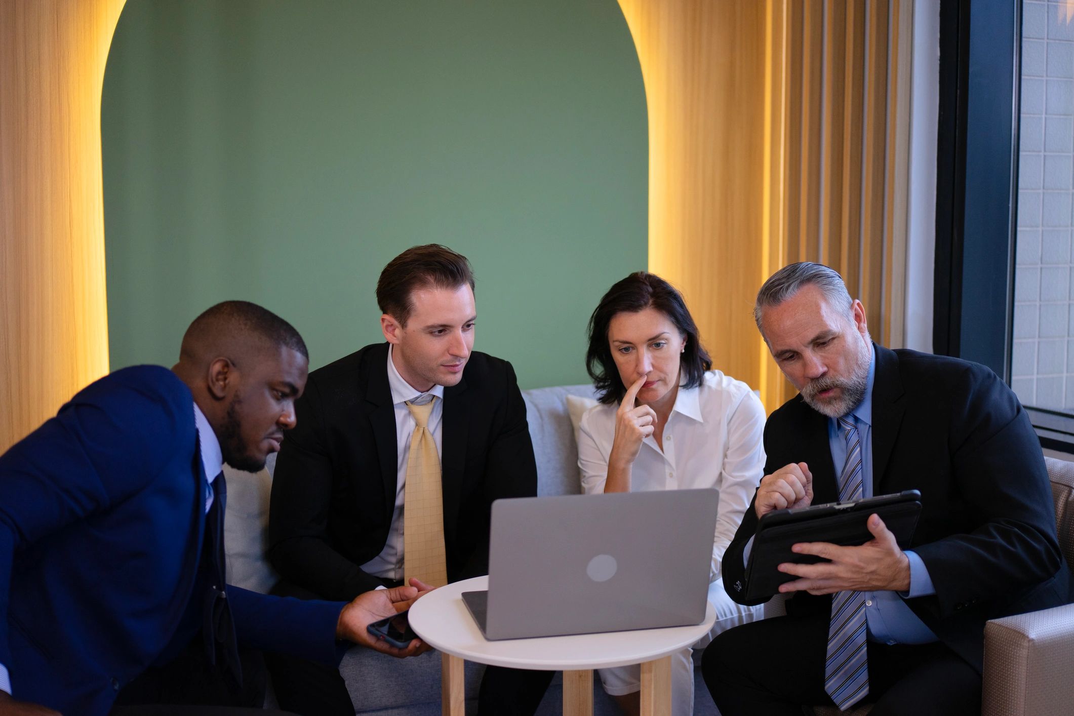 Corporate team meeting in an office